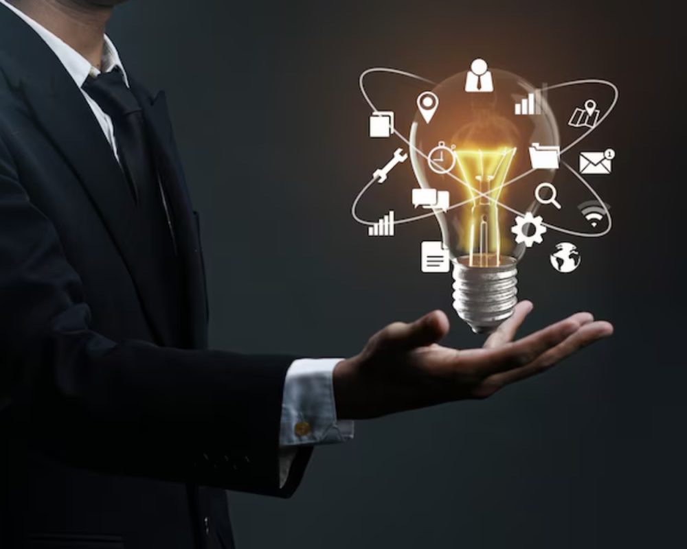 innovative Business development a person holding a light bulb
